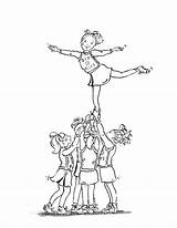 Coloring Cheerleading Cheerleader Pages Cheer Printable Kids Drawing Stunt Girls Color Sheets Bratz Outline Megaphone Bestcoloringpagesforkids Print Drawings Girl Barbie sketch template
