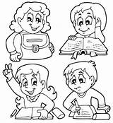 Schule Grundschulkinder Schulkinder Malvorlagen Malvorlage Malen Familie sketch template