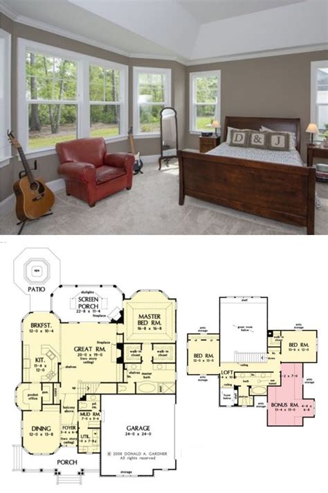 bedroom traditional  story  hinnman home   loft floor plan luxury house plans