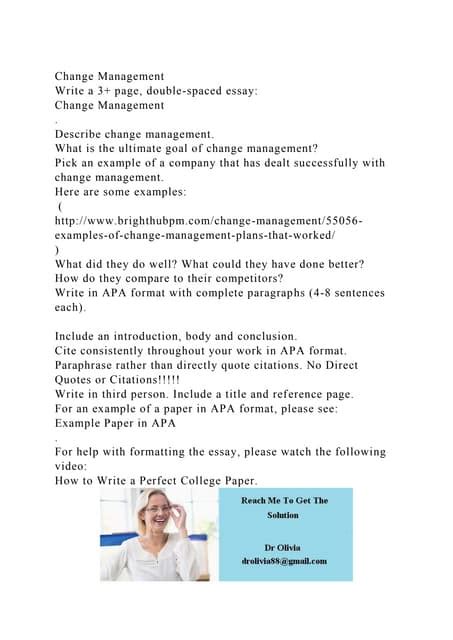 change managementwrite   page double spaced essay change madocx
