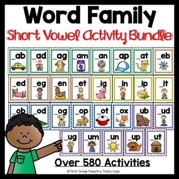 word family activity bundle   grade maestra trisha hyde tpt