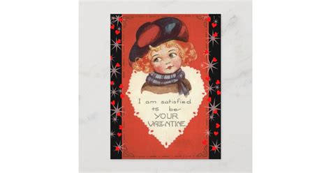 Vintage Little Red Haired Girl Valentine Postcard Zazzle