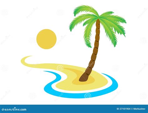 tropische palme auf insel mit meer stockbilder bild