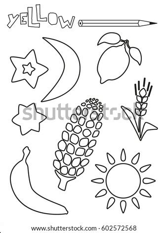 coloring page yellow  set single stock vector