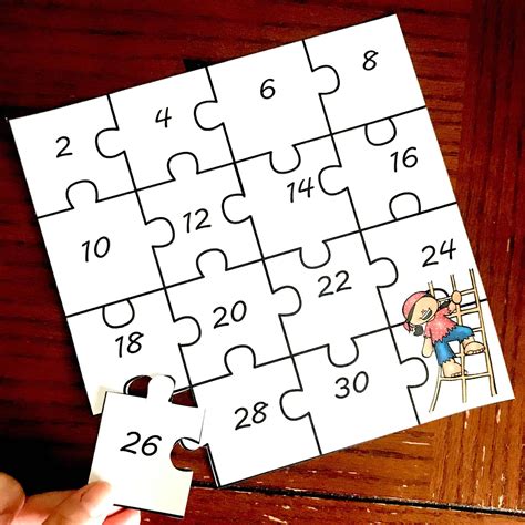 skip counting puzzles  build schema  multiplication facts