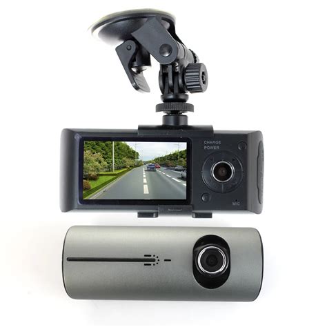 dual lens lcd vehicle car dvr camera video recorder dash cam  sensor gps car dvr camera