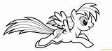 Rainbow Dash Coloring Pages Color Running Print sketch template