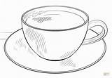 Cup Coffee Drawing Coloring Draw Pages Printable Step Teacup Tea Mug Tutorials Beginners Drawings Kids Supercoloring Cups Sketch Zeichnen Tutorial sketch template