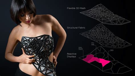 this 3d printed dress reveals more skin as you reveal more data 3d