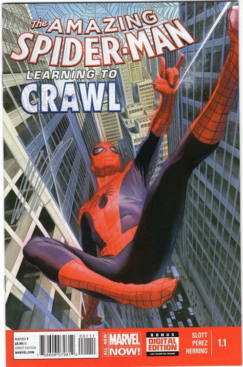 amazing spider man learning to crawl 1 1 alex ross art
