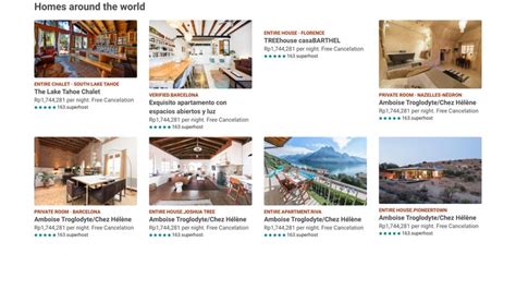 airbnb card listing style