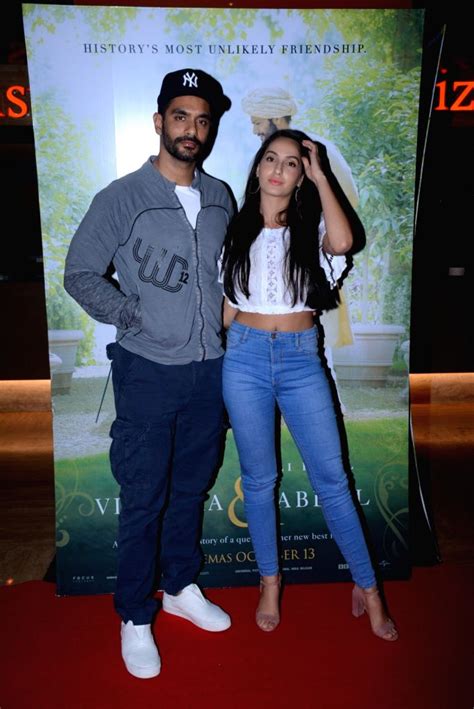 Special Screening Of Film Victoria And Abdul Angad Bedi And Nora Fatehi