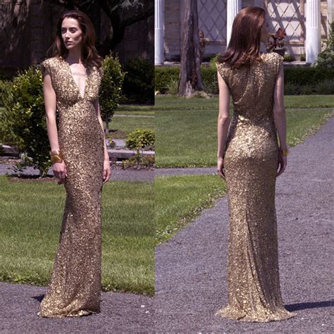 New Fashion Sequin Gowns V Neck Cap Sleeves Gold Long Dress Women Prom