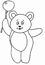 Teddy Coloring Pages Balloon Bear Bears Print sketch template