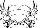 Coeur Amore Ribbons Cuore Tatuaggio Facili Clipartmag Individual Objets Elements sketch template