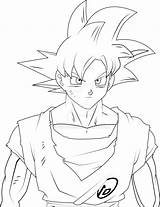 Goku God Super Saiyan Drawing Line Getdrawings sketch template