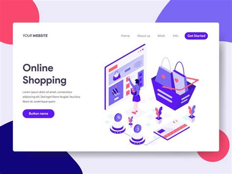 landing page template   shopping illustration concept