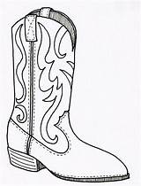 Cowboy Coloring Boot Boots Pages Western Color sketch template