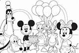 Mickey Mouse Birthday Coloring Happy Pages Getdrawings sketch template