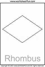 Worksheet Tracing Rhombus Rombo Worksheets Shapes Shape Preschool Kindergarten Worksheetfun El Figura Rectangle Square Printable sketch template