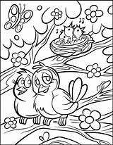 Lente Kleurplaten Dieren Jonge Vogeltjes Bloemen Vogels Tekening Zomer Knutsels Printemps Voorjaar Fiori Yoo Downloaden Roseart sketch template