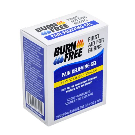 burnfree burn gel packets  oz box mfasco health safety