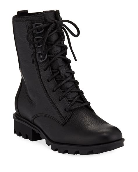 sorel phoenix waterproof leather combat boots neiman marcus