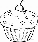 Cupcakes Heart sketch template