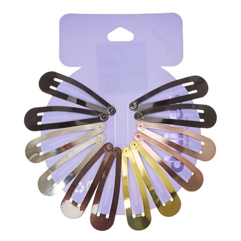 mixed metallic snap hair clips wheel claires