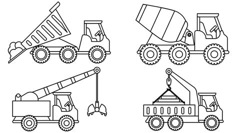learn colors  kids  big construction truck colouring pages