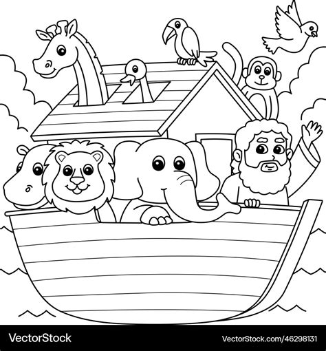 noahs ark coloring page  kids royalty  vector image