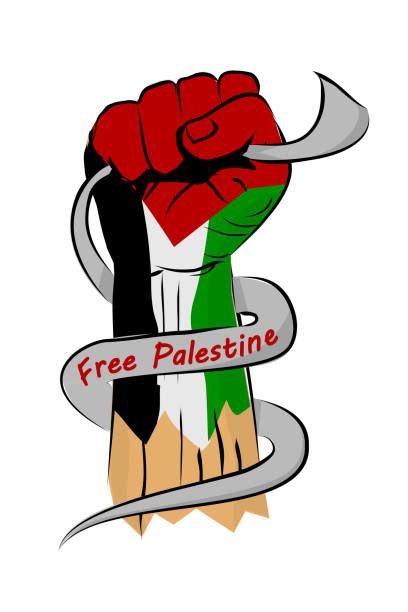 free palestine in arabic cartoon illustrations royalty free vector