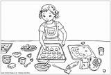 Baking Colouring Cooking Coloring Clipart Pages Girl Adult Valentine Valentines Cookies Printable Kids Sheets Activityvillage Little Activity Colour Cliparts Girls sketch template