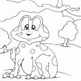 Frog Colouring Spotty Coloring Cute Kids Print Books Simple Drawing sketch template
