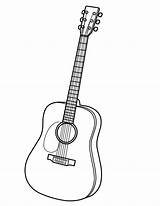 Guitar Coloring Pages Acoustic Electric Printable Drawing Bass Outline Color Guitars Getdrawings Template Big Getcolorings Line Fender Instruments Musical Printables sketch template