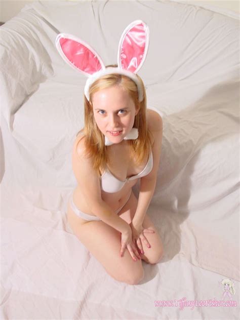 cute teen with small boobs in bunny ears ass point