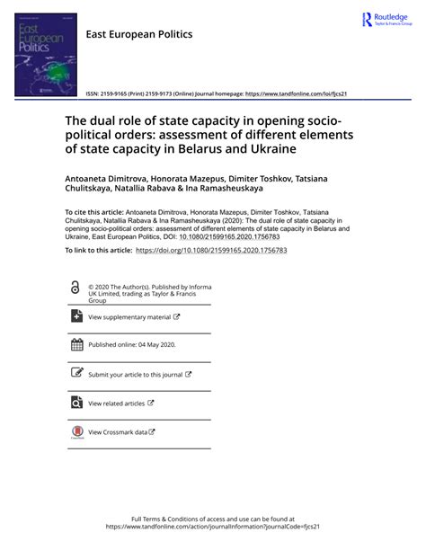 pdf the dual role of state capacity in opening socio political orders