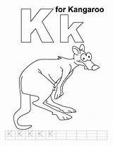 Kangaroo Coloring Alphabet Netart Color sketch template
