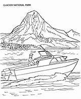 Coloring Boat Pages Boats Park Parks National Glacier Kids Printable Motor Print Sheets Power Go Lake Color Speed Mountain Printables sketch template