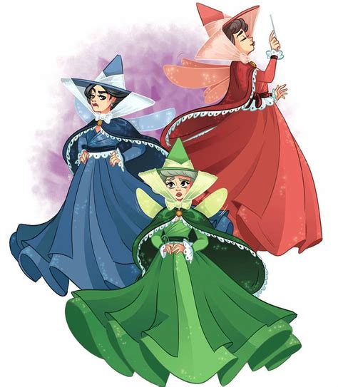 Flora Fauna And Merryweather Sleeping Beauty Maleficent Disney