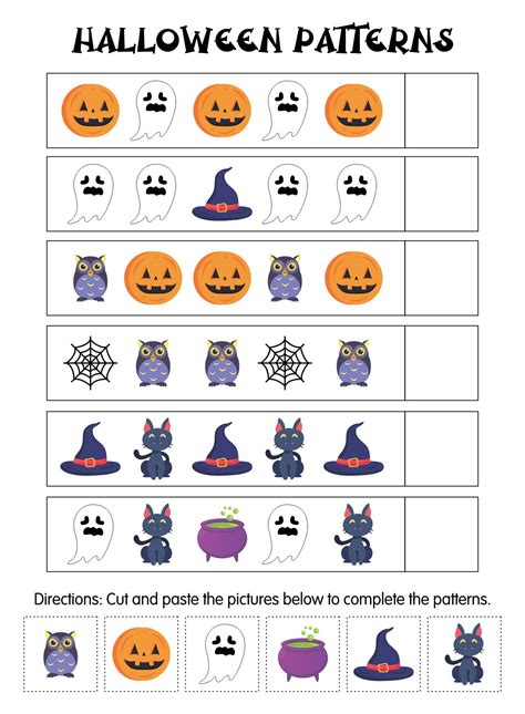 halloween worksheets  printable pattern