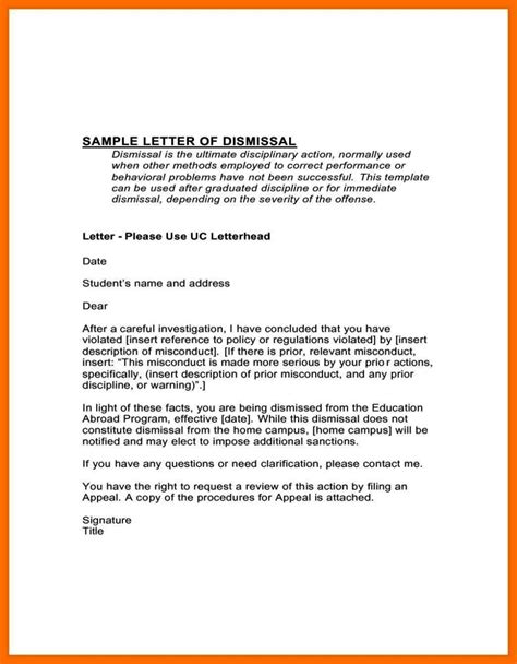 appeal letter  dismissal  work sampletemplatess sampletemplatess