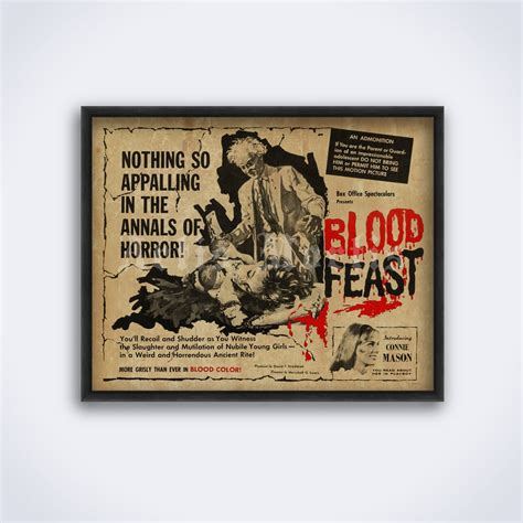 printable blood feast vintage  horror splatter   poster