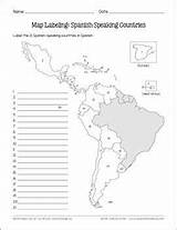 Countries Spanish Speaking Capitals Map Quiz Maps America Latin Labeling Geography Unit Activities South Central Speak Blank Worksheets Teacherspayteachers Matching sketch template