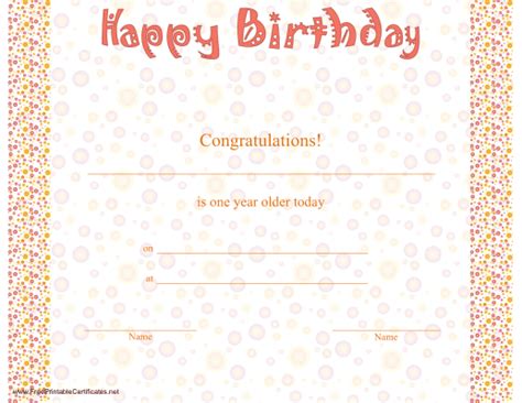 images   printable birthday certificates happy birthday