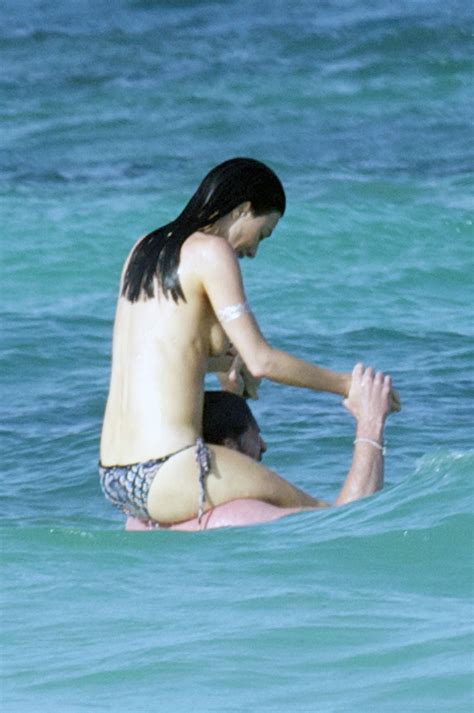 english actress jaime murray topless candids at a beach in