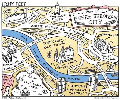 a map of every european city funny