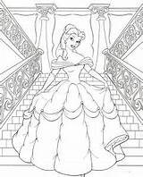 Coloring Princess Belle sketch template