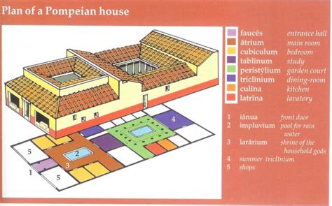 plan   pompeian house roman house courtyard house plans roman villa