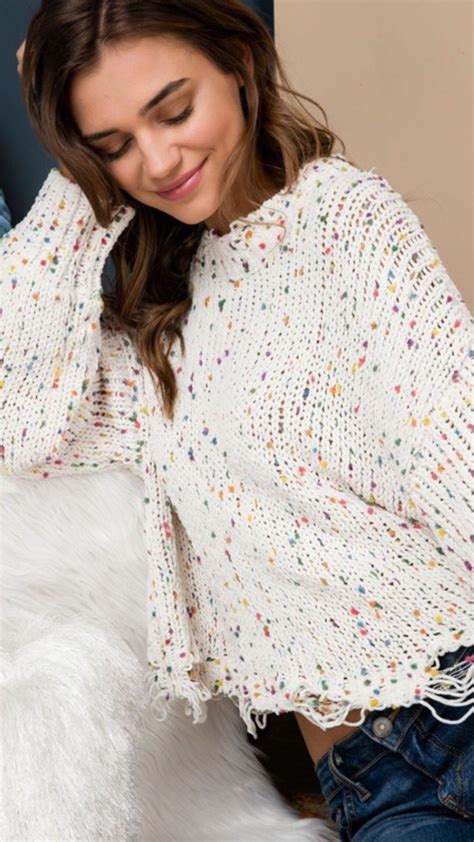 Confetti Frayed Sweater Frayed Sweaters Dream Clothes Chenille Sweater